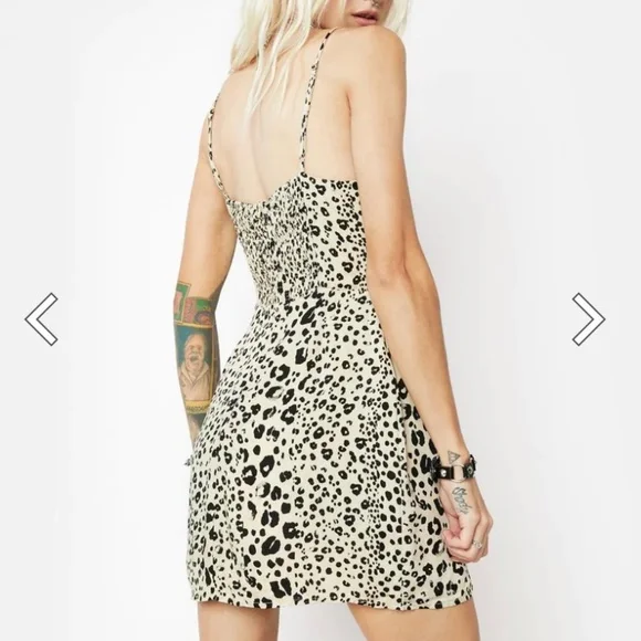Bailey Rose Cheetah Print Mini Dress dolls kill size M Small mob wife sexy 🐆 - Picture 3 of 7